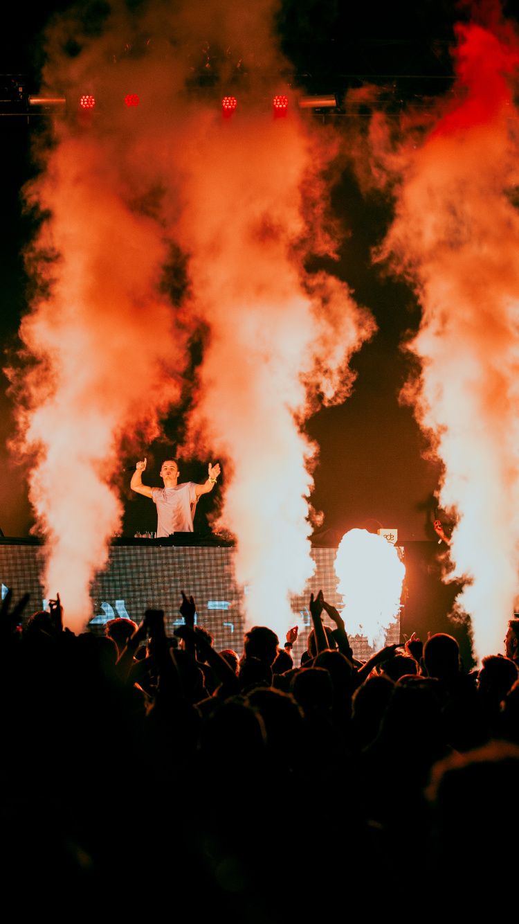 Party, Flame, Fire, Heat, Crowd. Wallpaper in 750x1334 Resolution