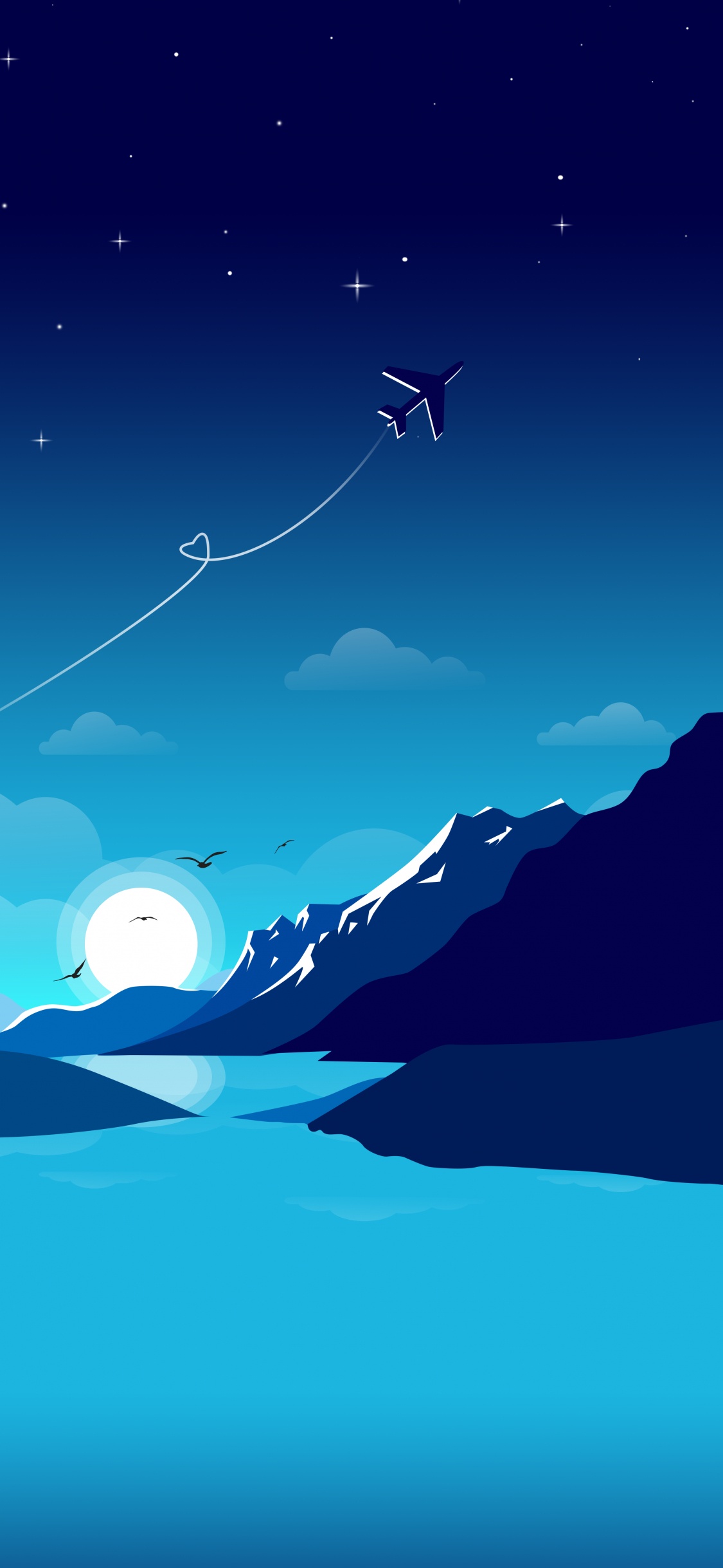 Super Retina, Ilustración, Agua, Ambiente, Azure. Wallpaper in 1125x2436 Resolution