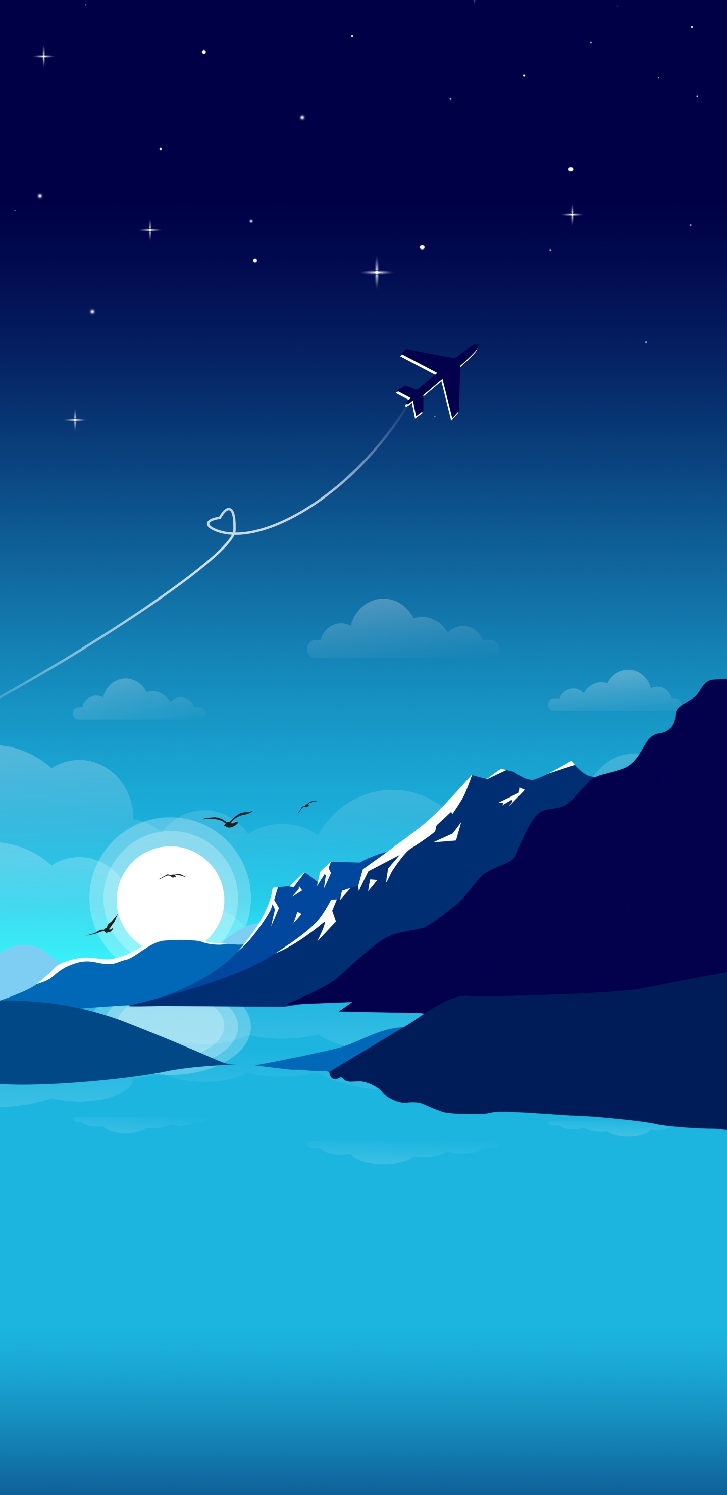 Super Rétine, Illustration, Eau, Atmosphère, Azure. Wallpaper in 1440x2960 Resolution