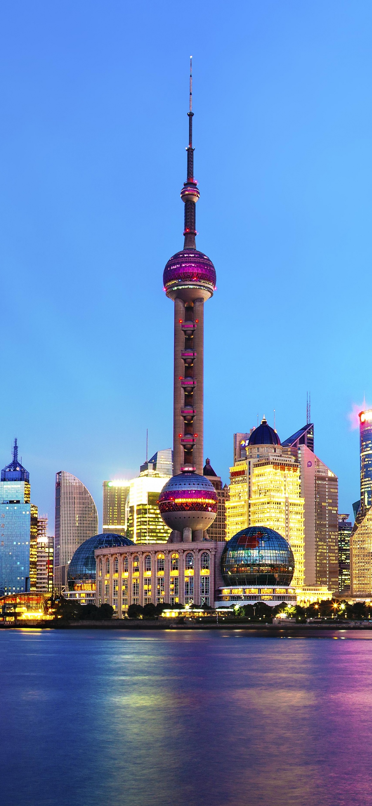 Skyline Der Stadt Bei Nacht Night. Wallpaper in 1242x2688 Resolution