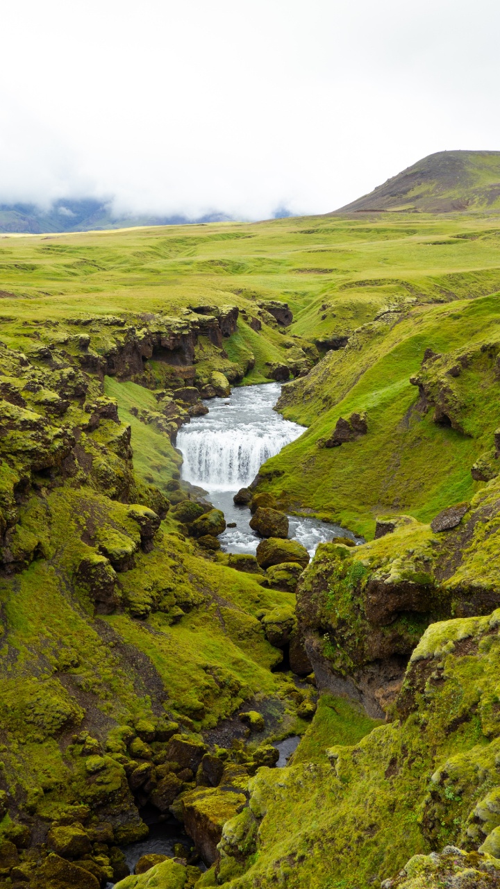 Skgafoss, Cayó, Highland, Desierto, Skgar. Wallpaper in 720x1280 Resolution