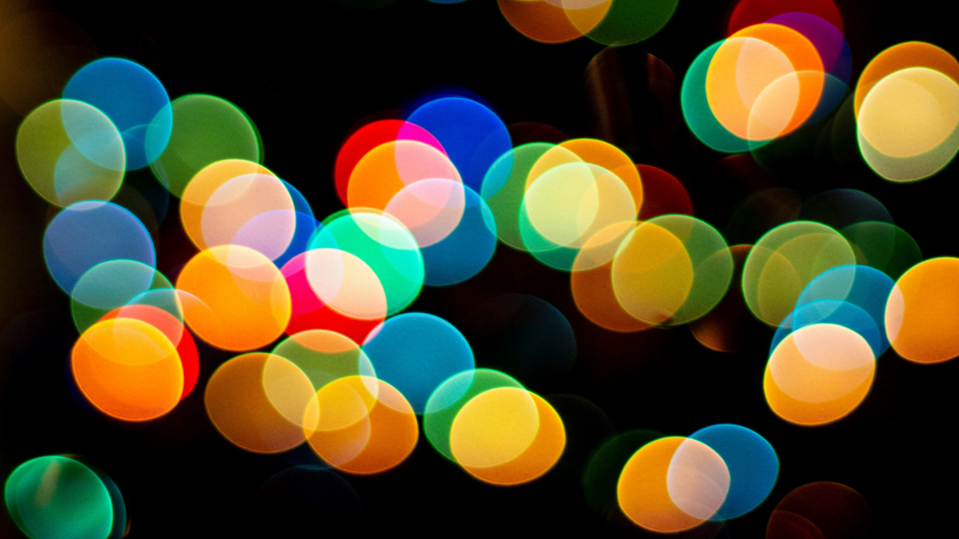 Green and Red Light Bokeh. Wallpaper in 1366x768 Resolution