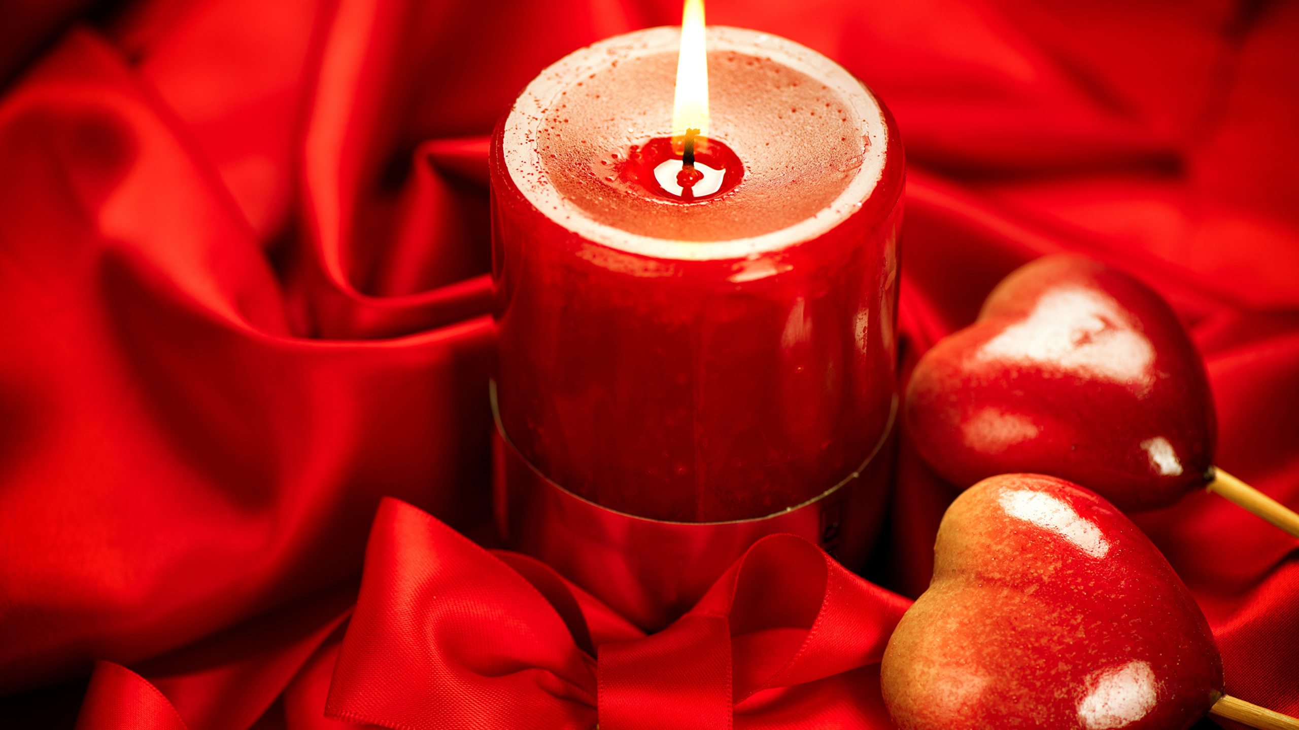 Heart, Candle, Lighting, Fruit, Still Life. Wallpaper in 2560x1440 Resolution