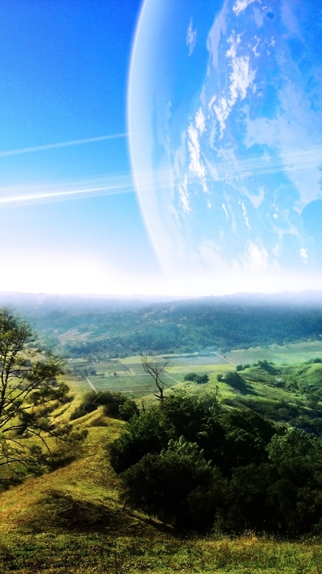 Árboles Verdes y Montañas Bajo un Cielo Azul Durante el Día. Wallpaper in 1080x1920 Resolution