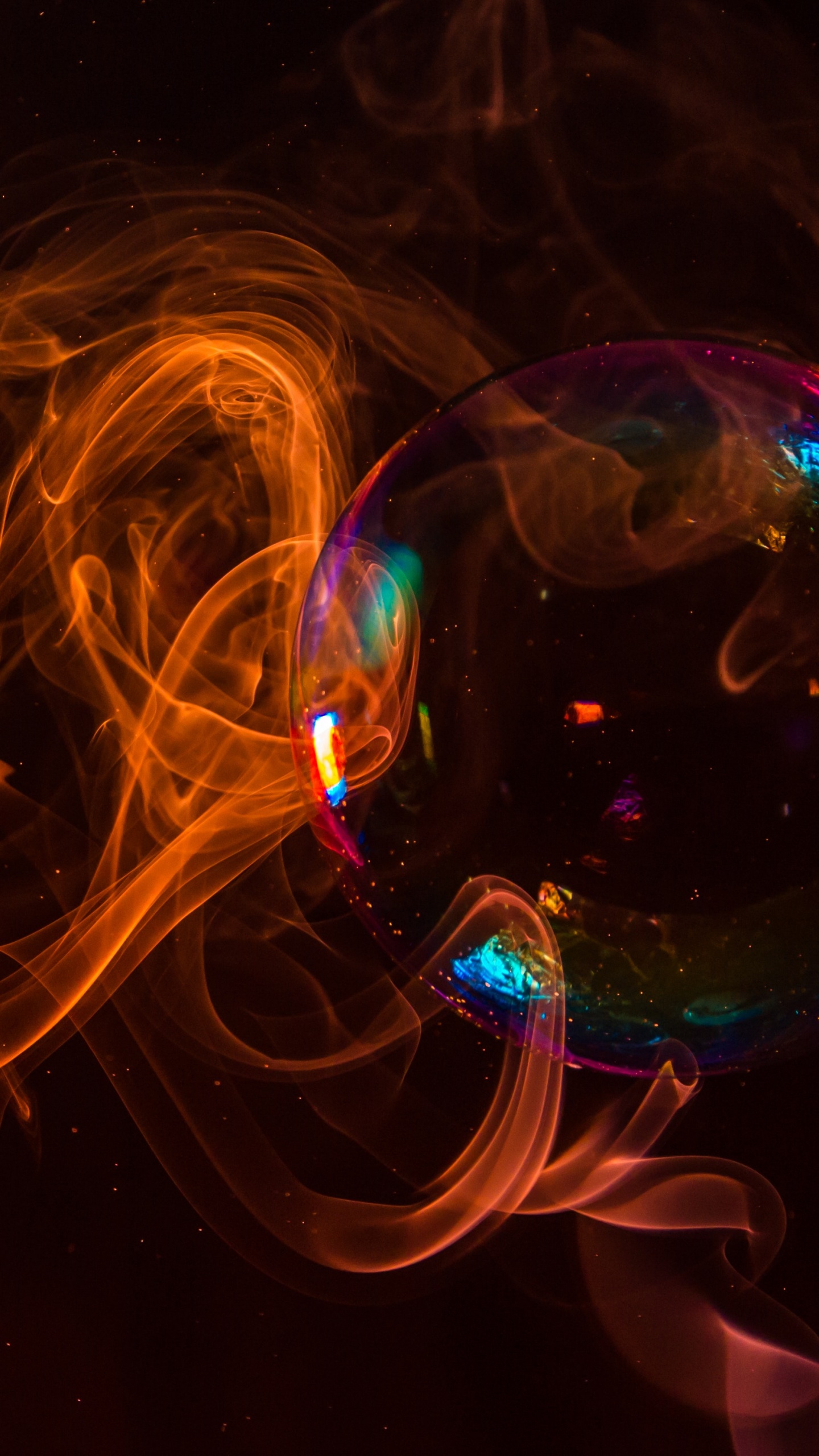 Burbuja de Jabón, Azul, Luz, Agua, Arte Fractal. Wallpaper in 1440x2560 Resolution