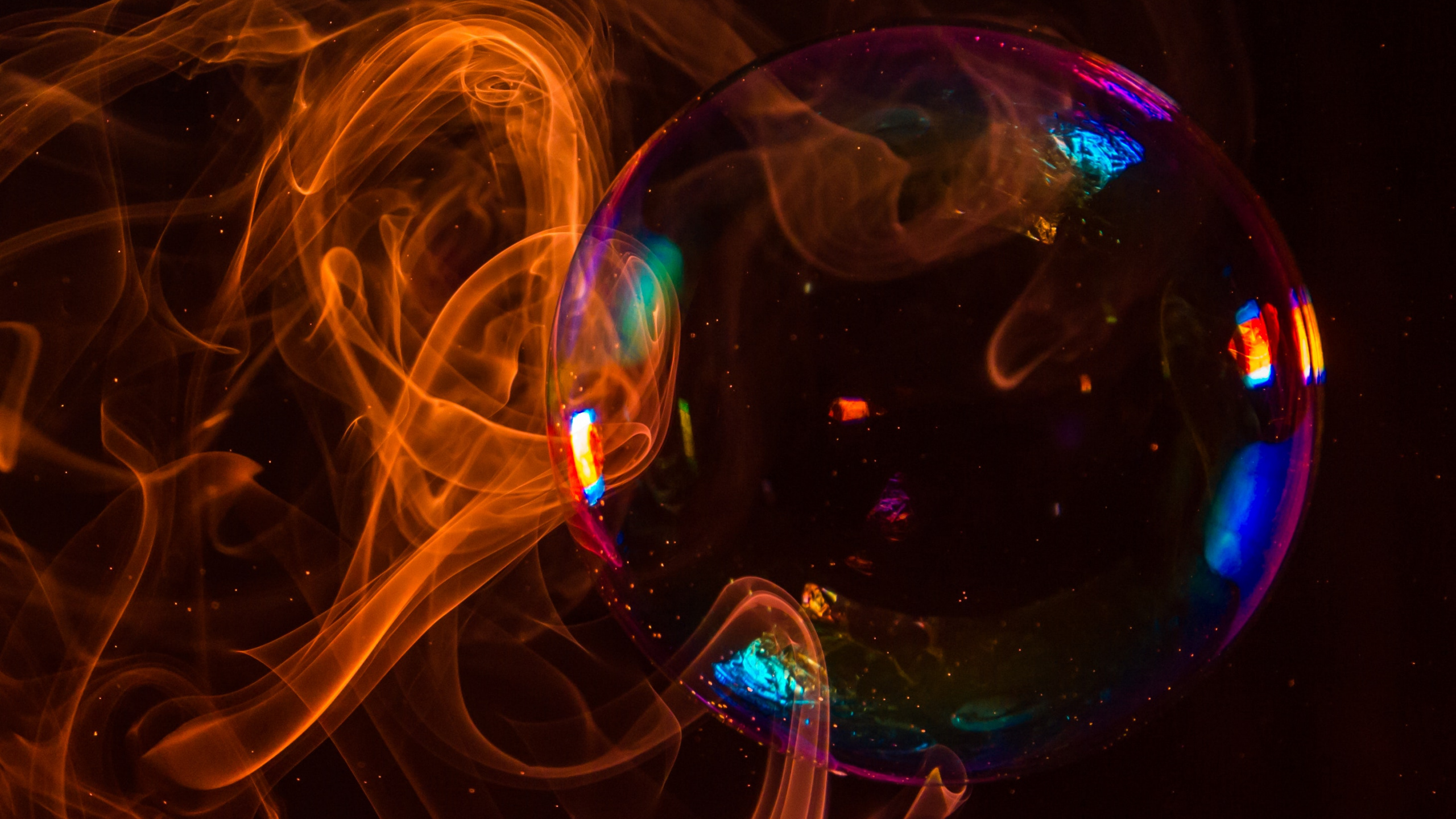 Burbuja de Jabón, Azul, Luz, Agua, Arte Fractal. Wallpaper in 2560x1440 Resolution