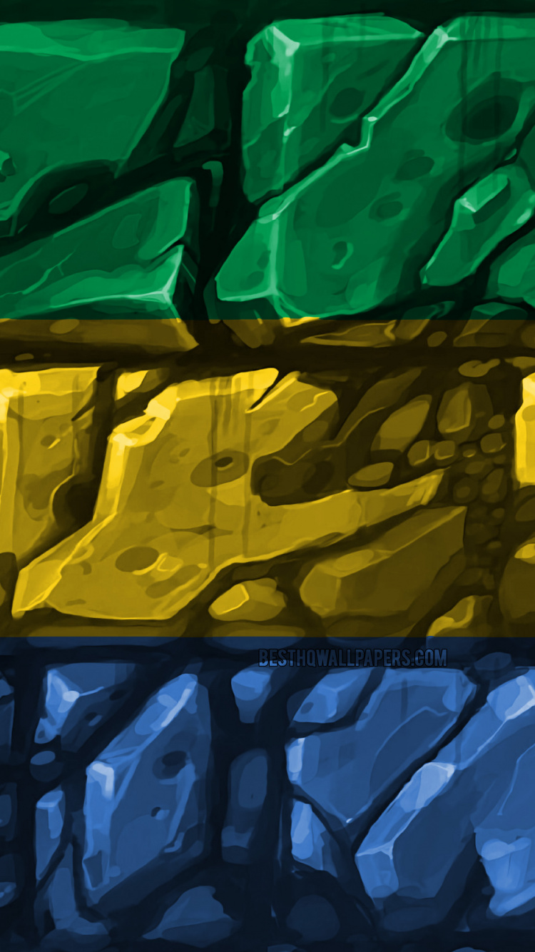 Blaue Und Gelbe Glasscheibe. Wallpaper in 750x1334 Resolution