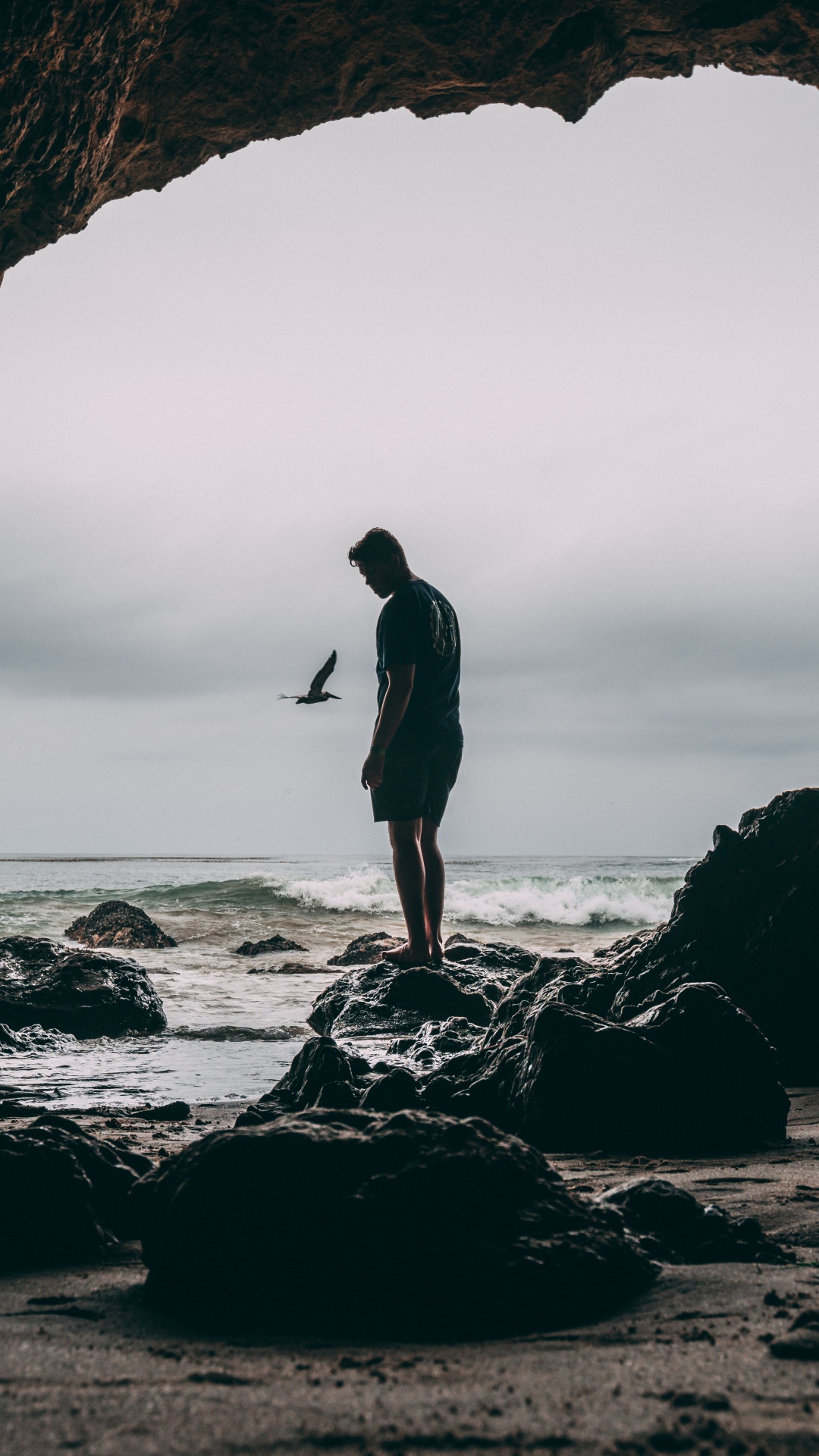 Grotte, la Grotte de la Mer, Plage, Mer, Rock. Wallpaper in 1080x1920 Resolution