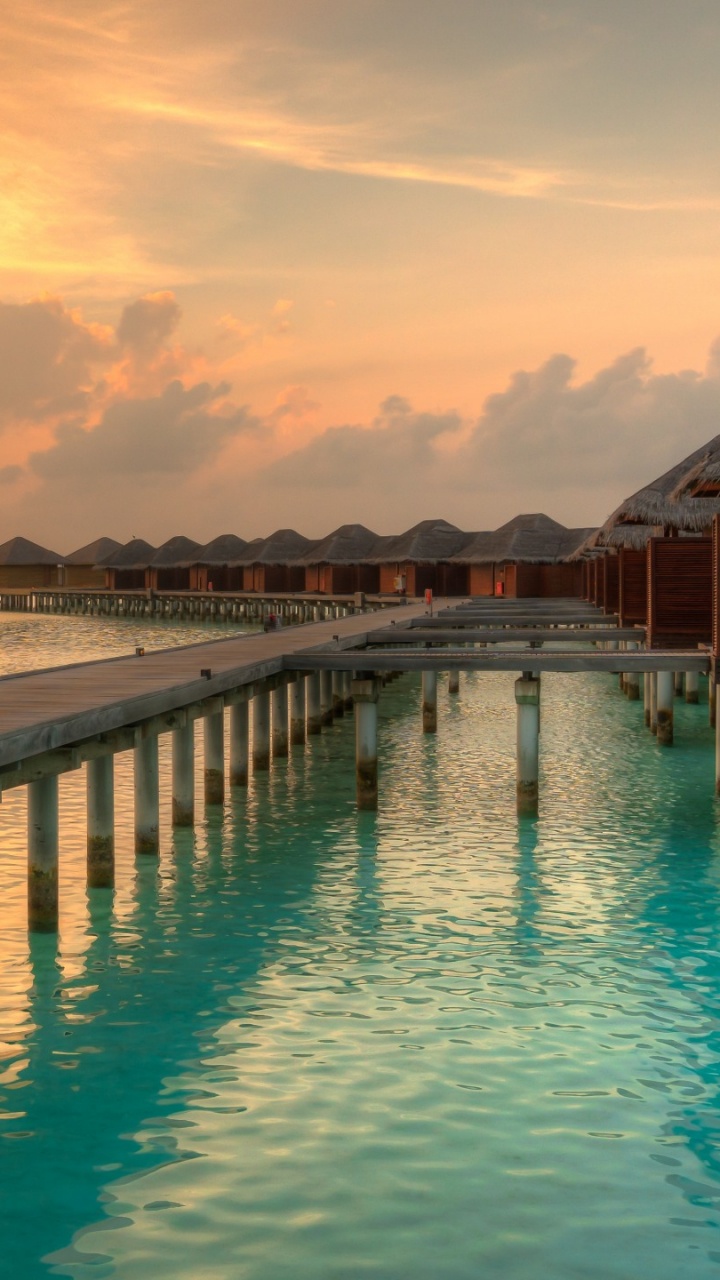 日落, 环礁, 旅游业, 大海, 反射 壁纸 720x1280 允许