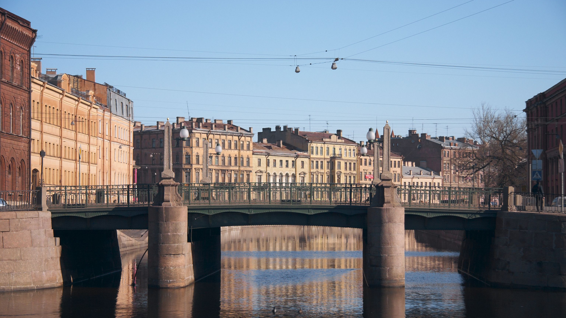 运河, 反射, 建筑, Bolsheokhtinsky桥, 城市 壁纸 1920x1080 允许