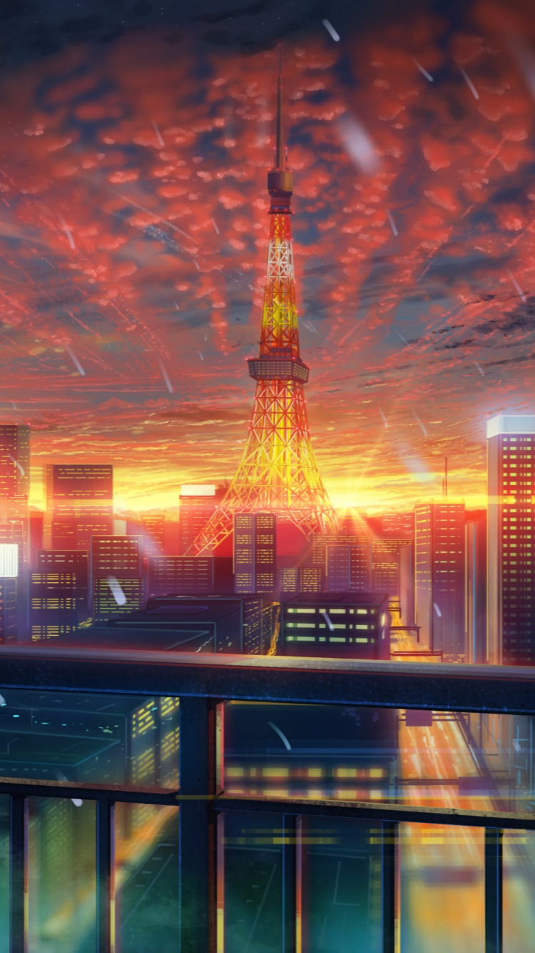 City Buildings Under Orange and Blue Sky. Wallpaper in 750x1334 Resolution