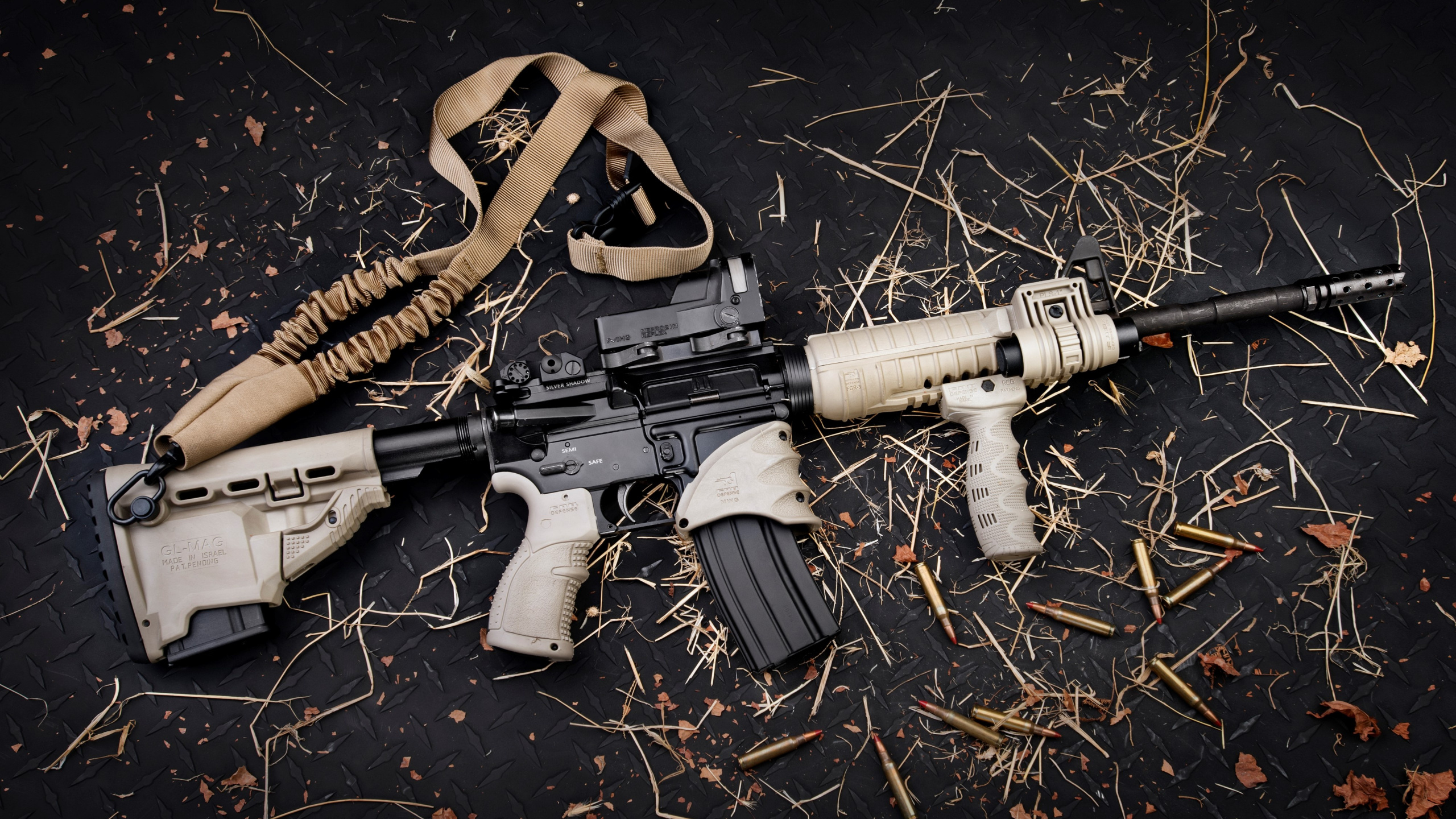 AR-15 Style Rifle, Gun, Assault Rifle, Ammunition, Trigger. Wallpaper in 2560x1440 Resolution