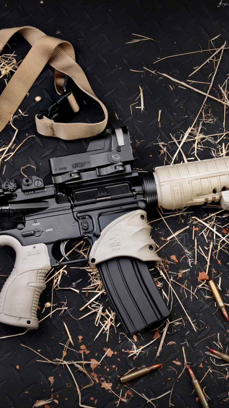AR-15 Style Rifle, Gun, Assault Rifle, Ammunition, Trigger. Wallpaper in 750x1334 Resolution