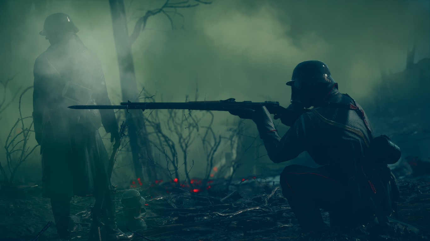 Agua, Composición Digital, Arma, Rifle. Wallpaper in 1366x768 Resolution