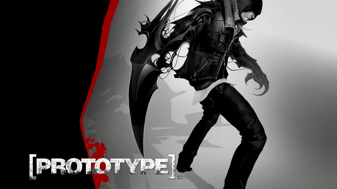 Prototype, Prototype 2, Graphic Design, Font, Black and White. Wallpaper in 1366x768 Resolution