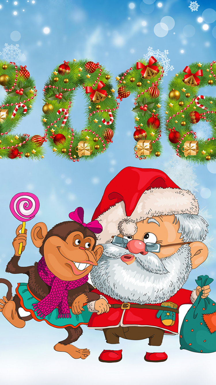 Weihnachten, Weihnachtsbaum, Weihnachtsmann, Neujahr, Christmas Ornament. Wallpaper in 750x1334 Resolution