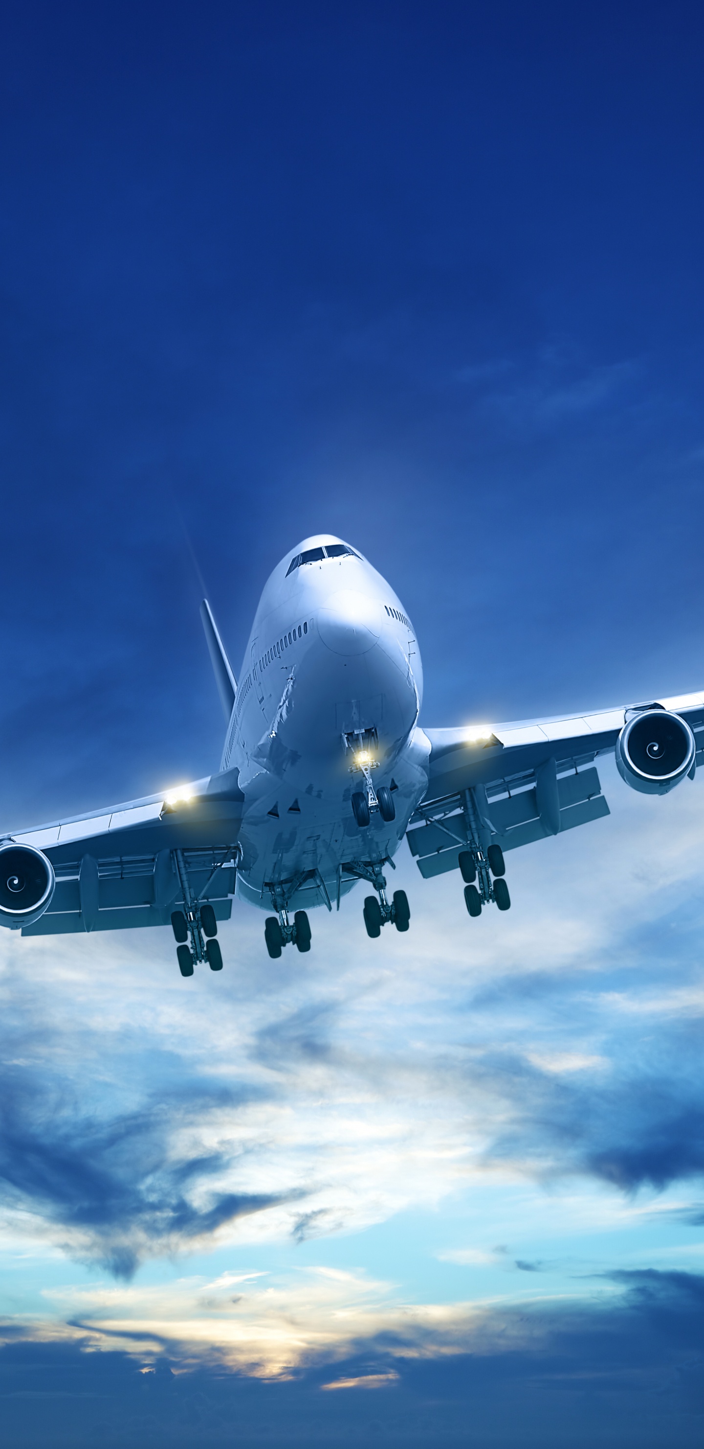 Avion Blanc et Bleu Sous un Ciel Bleu Pendant la Journée. Wallpaper in 1440x2960 Resolution