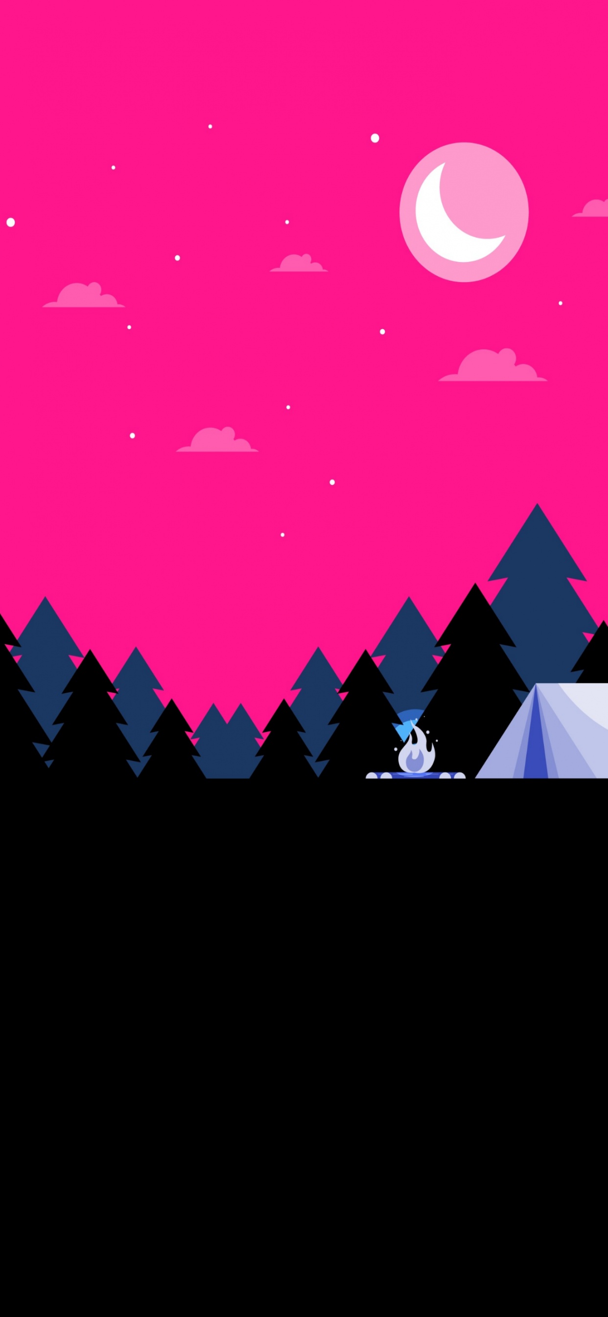 Grafik-design, Mond, Natur, Purpur, Veilchen. Wallpaper in 1242x2688 Resolution