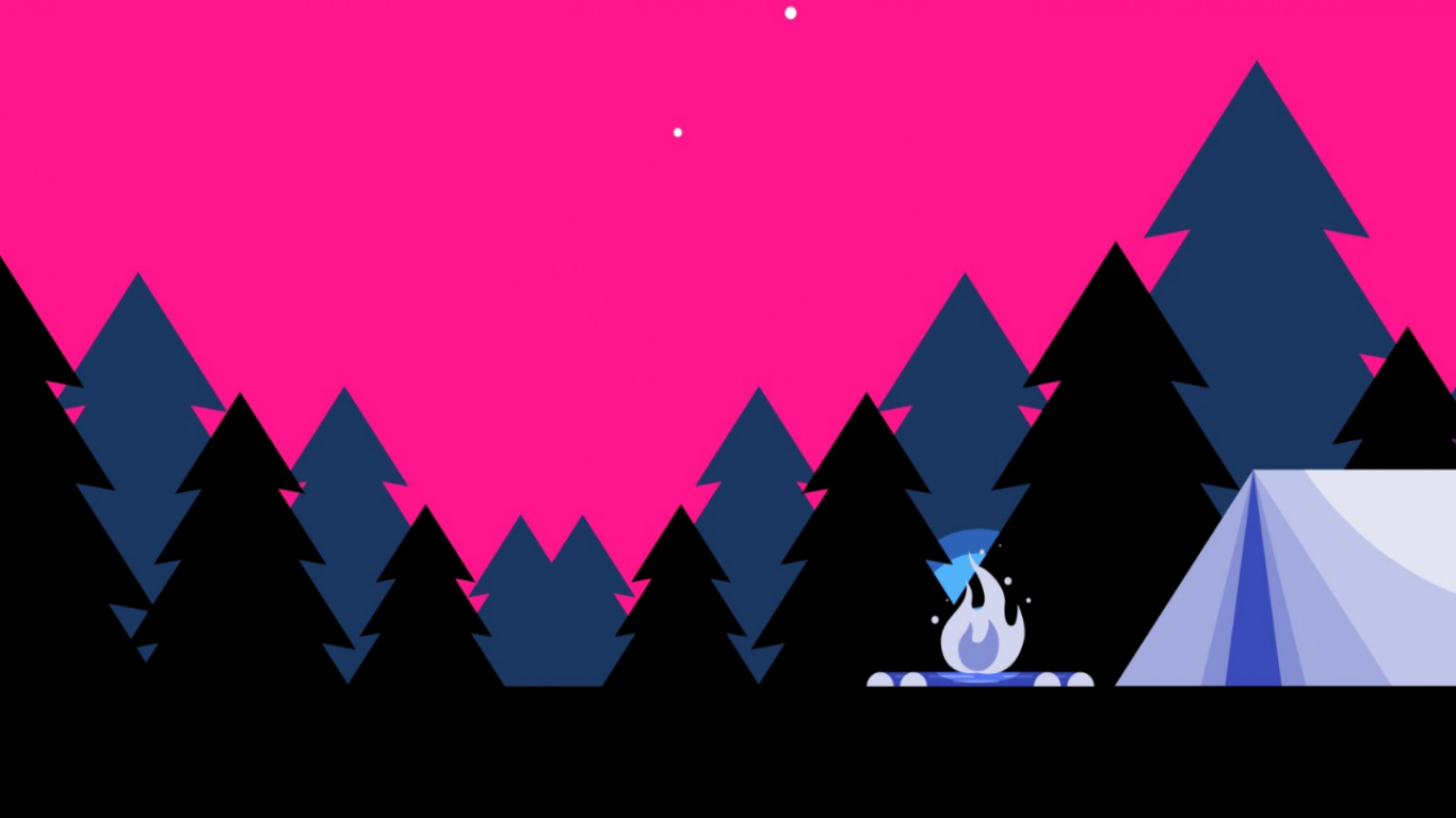 Grafik-design, Mond, Natur, Purpur, Veilchen. Wallpaper in 1366x768 Resolution