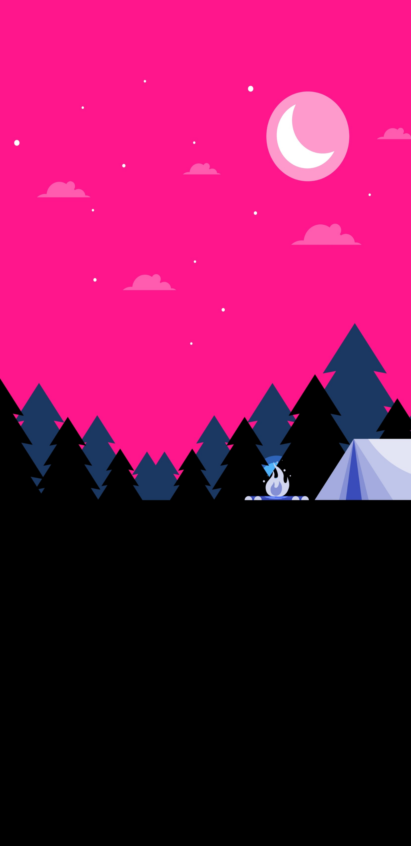 Grafik-design, Mond, Natur, Purpur, Veilchen. Wallpaper in 1440x2960 Resolution