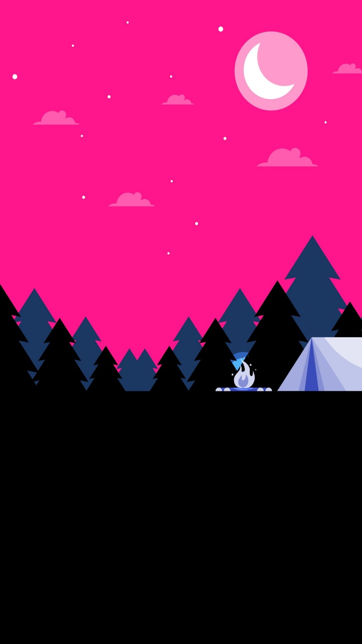 Grafik-design, Mond, Natur, Purpur, Veilchen. Wallpaper in 720x1280 Resolution