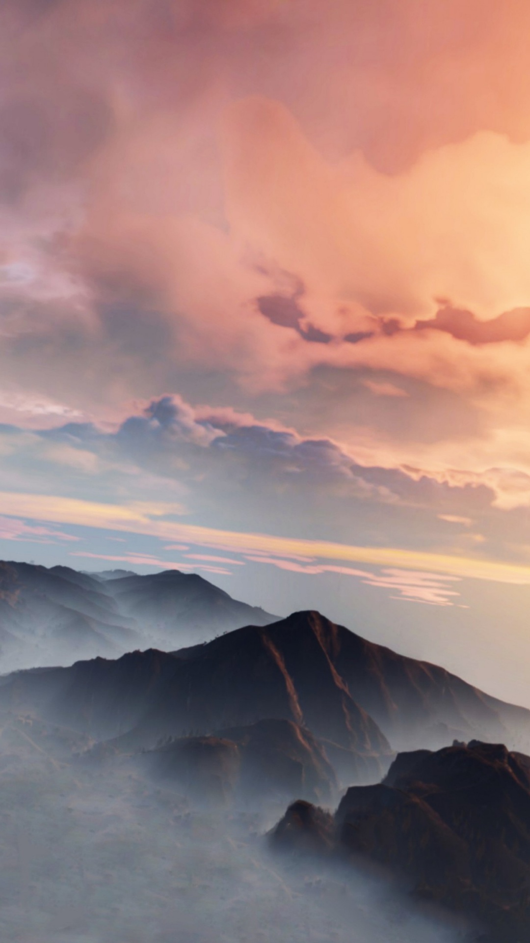 气氛, 山脉, 天空, 地平线, 黎明 壁纸 1080x1920 允许