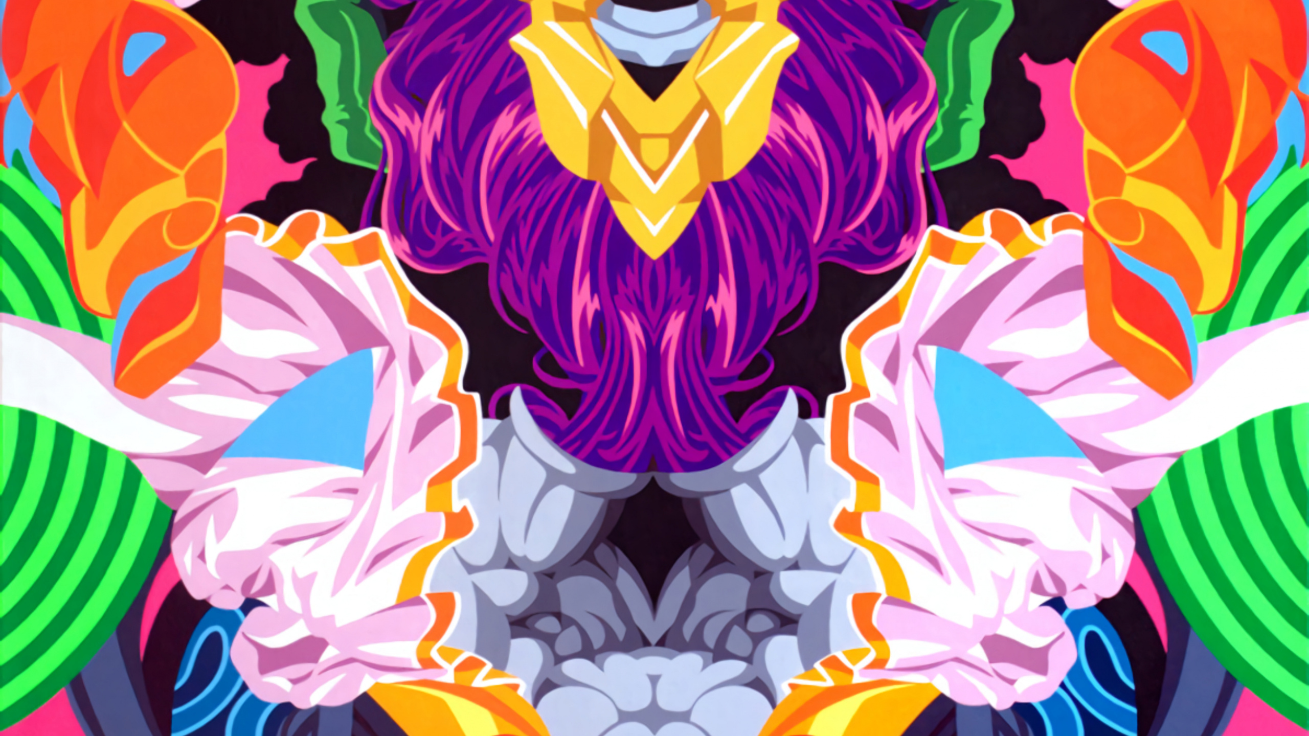 Peinture Abstraite Rose Bleu et Vert. Wallpaper in 2560x1440 Resolution