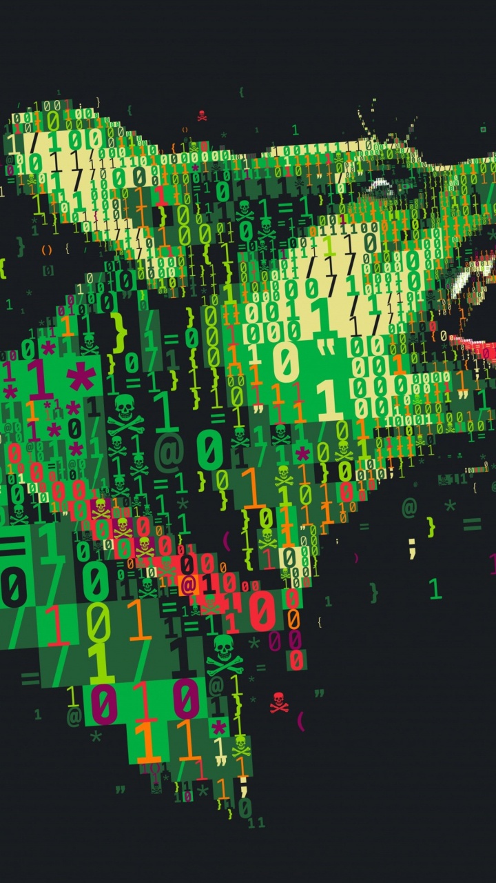 Gr, Illustration, Hacker, Sicherheit Hacker, Tyrannosaurus. Wallpaper in 720x1280 Resolution