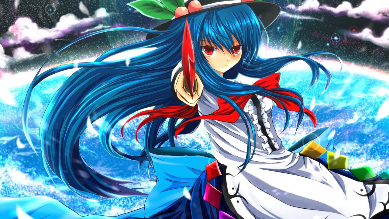 Blue Haired Girl Anime Character. Wallpaper in 1280x720 Resolution