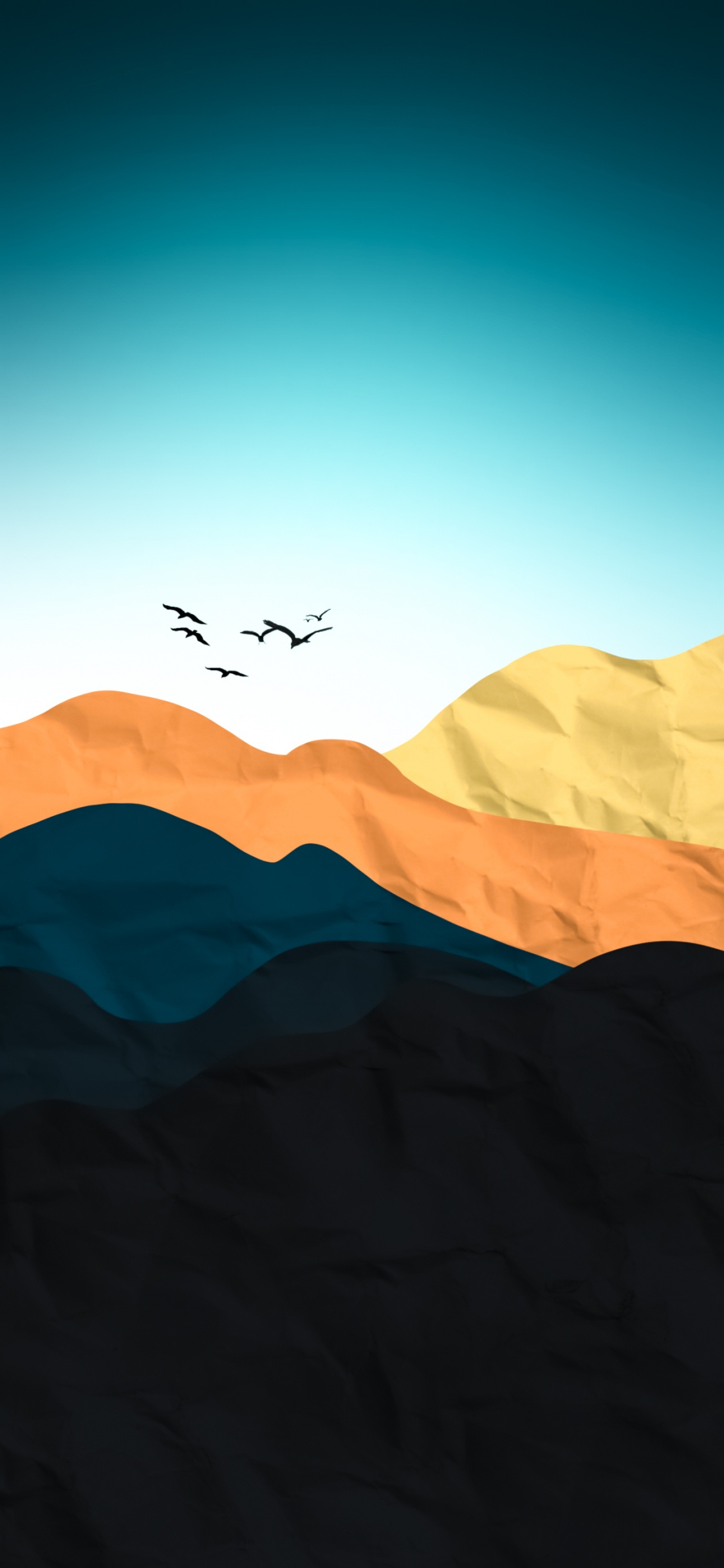 Atmosphère, Pente, Oiseau, Paysage Naturel, de Teintes et de Nuances. Wallpaper in 1125x2436 Resolution