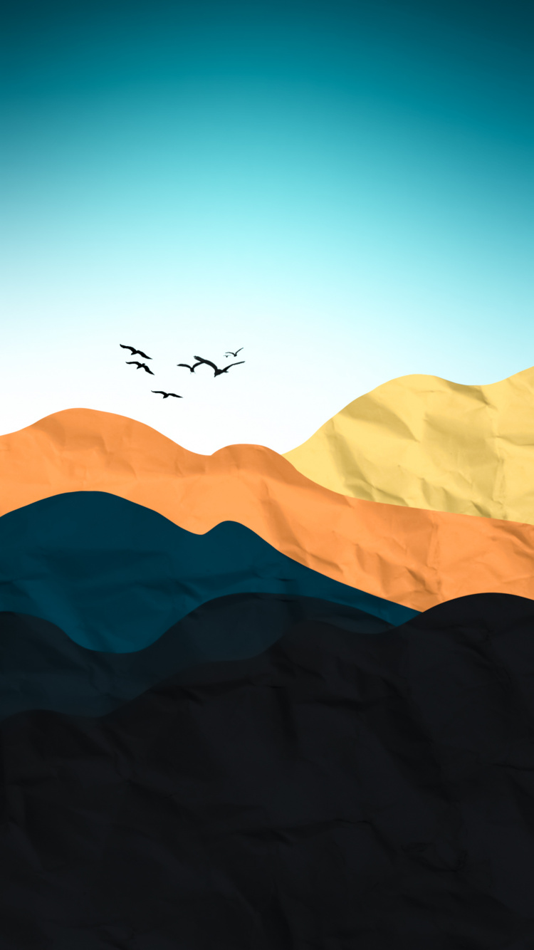 Atmosphère, Pente, Oiseau, Paysage Naturel, de Teintes et de Nuances. Wallpaper in 750x1334 Resolution