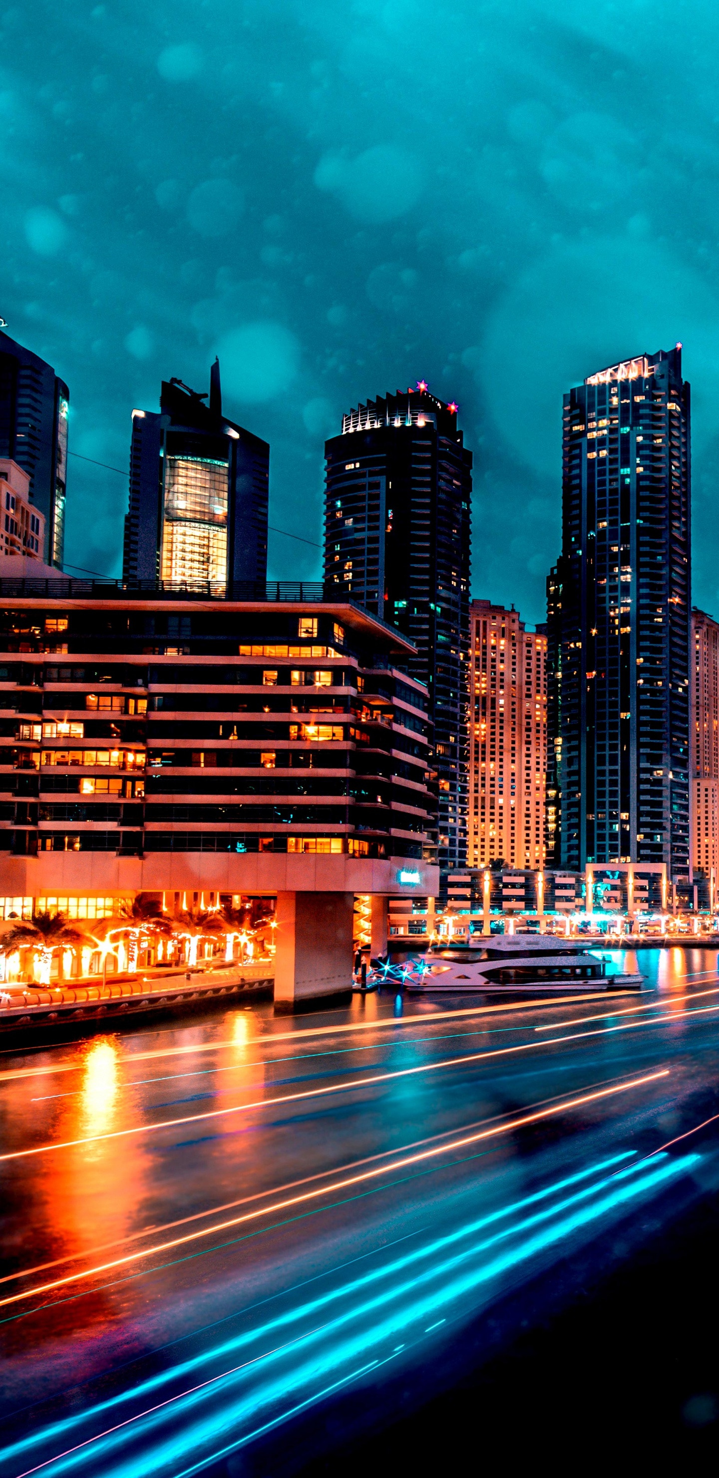 Wolkenkratzer, Dubai, Gebäude, Cloud, Blau. Wallpaper in 1440x2960 Resolution