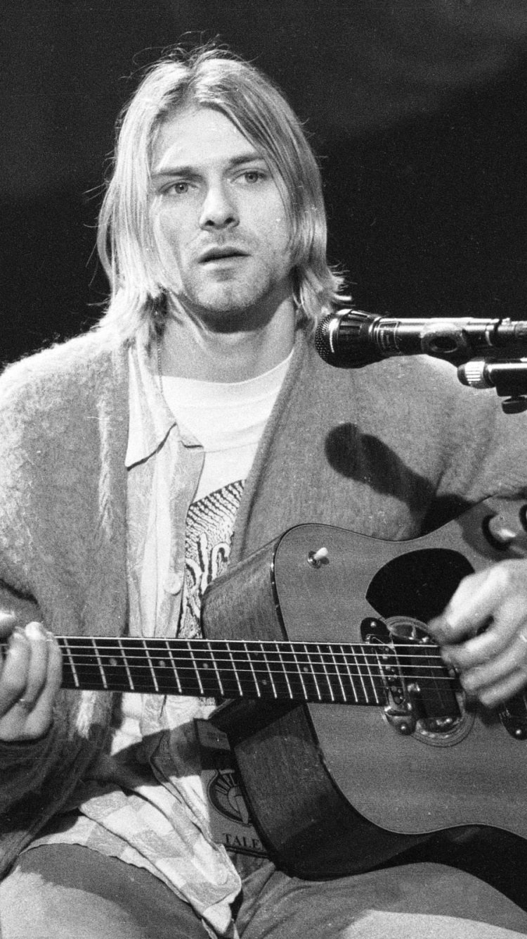 Nirvana, Guitar, String Instrument, Musician, Music. Wallpaper in 750x1334 Resolution