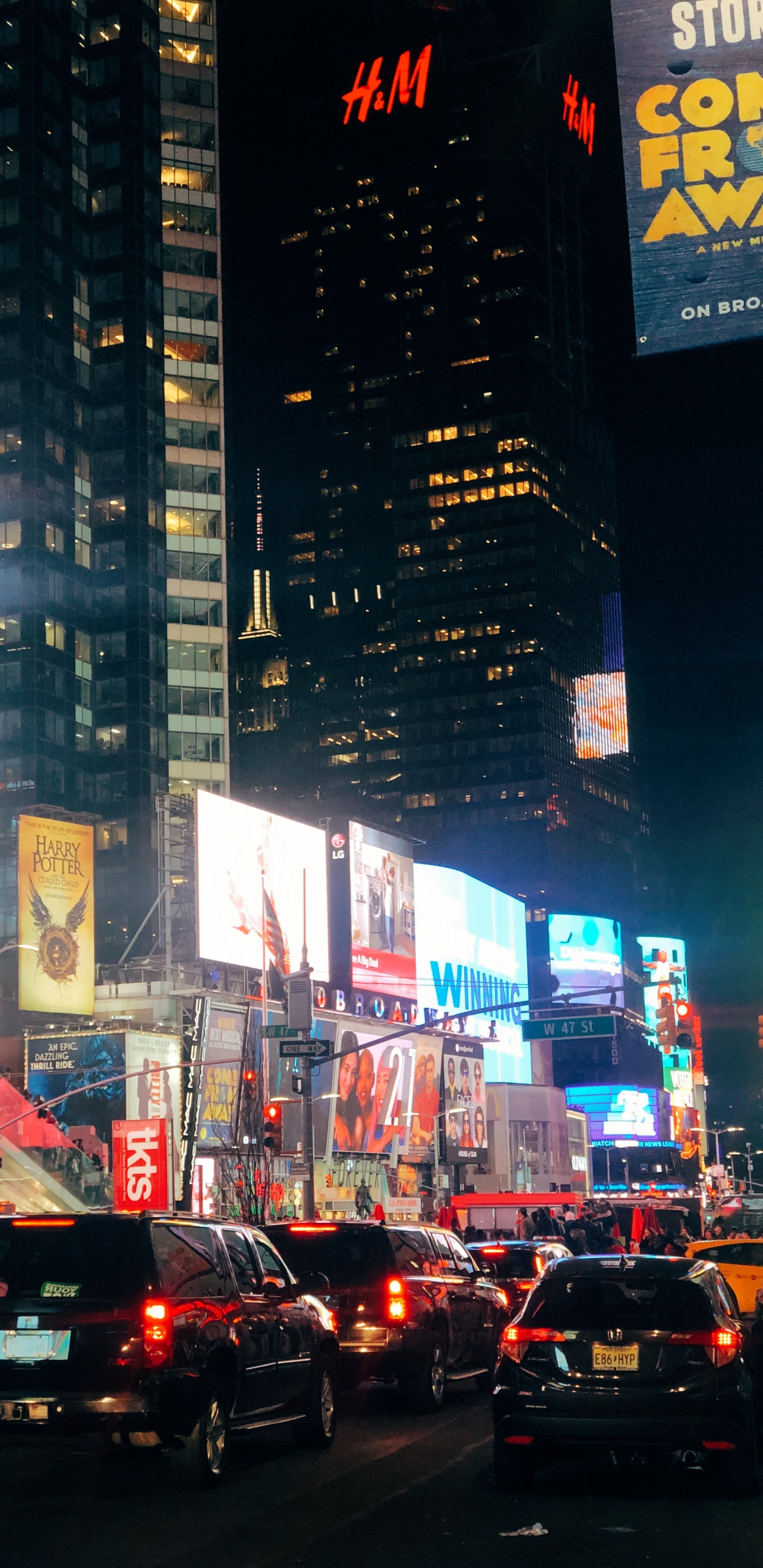 Times Square, King, Metropolis, City, Night. Wallpaper in 1440x2960 Resolution