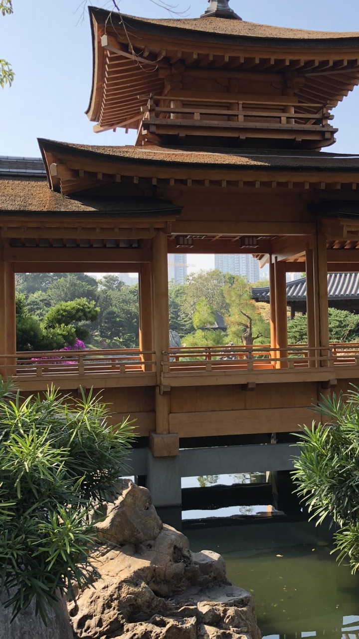 Hong Kong, la Arquitectura China, Mirador, Jardin, Pabellón. Wallpaper in 720x1280 Resolution