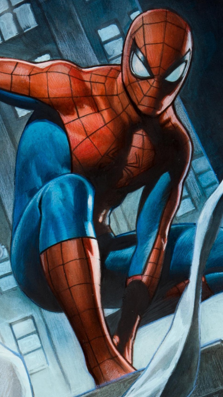 Art, Superhero, Fiction, Personnage de Fiction, Spider-Man Dans le Spider-Verse. Wallpaper in 720x1280 Resolution