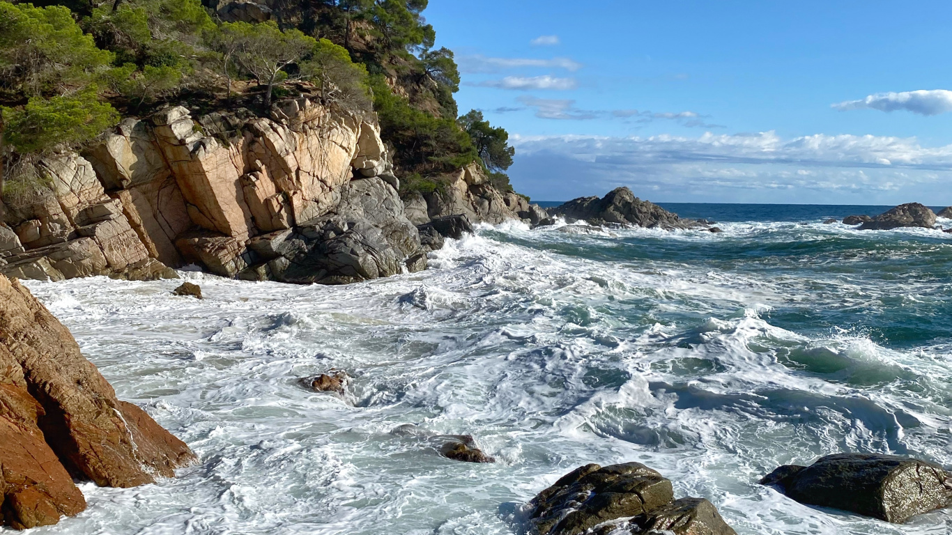 大海, 人体内的水, 自然景观, 海岸, 海洋 壁纸 1366x768 允许