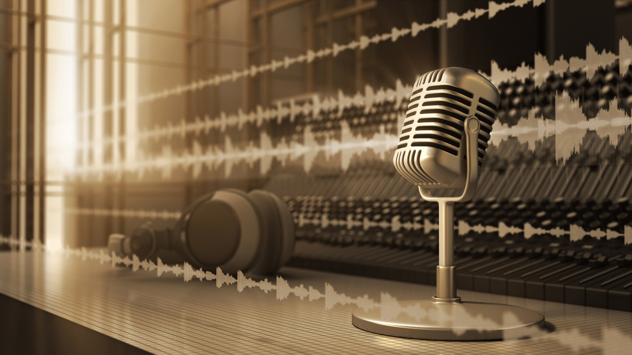 Microphone, Radio, Radiodiffusion, de Radiodiffusion Fm, Radio Internet. Wallpaper in 2560x1440 Resolution