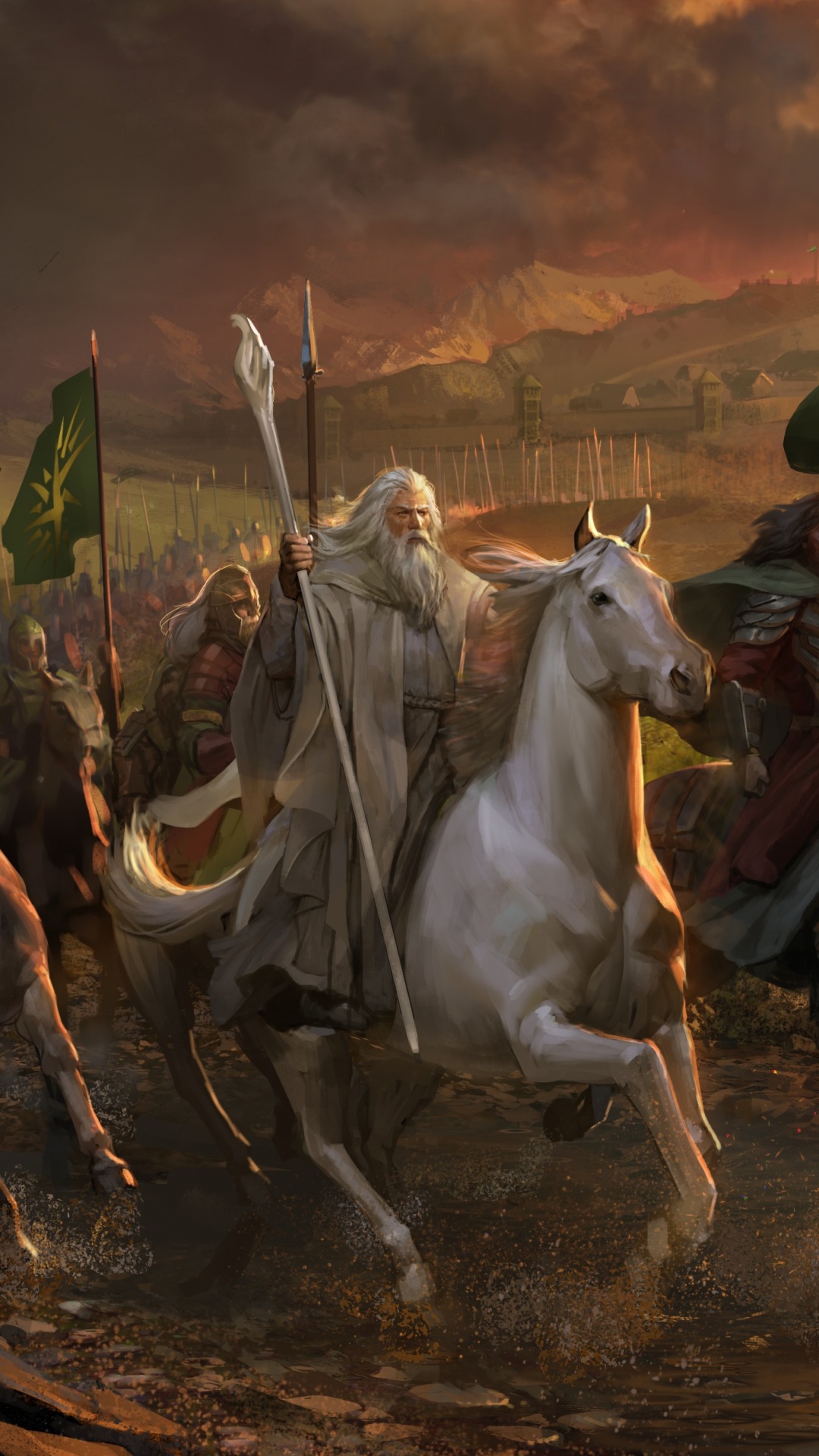 Man in Brown Coat Riding White Cow. Wallpaper in 1080x1920 Resolution