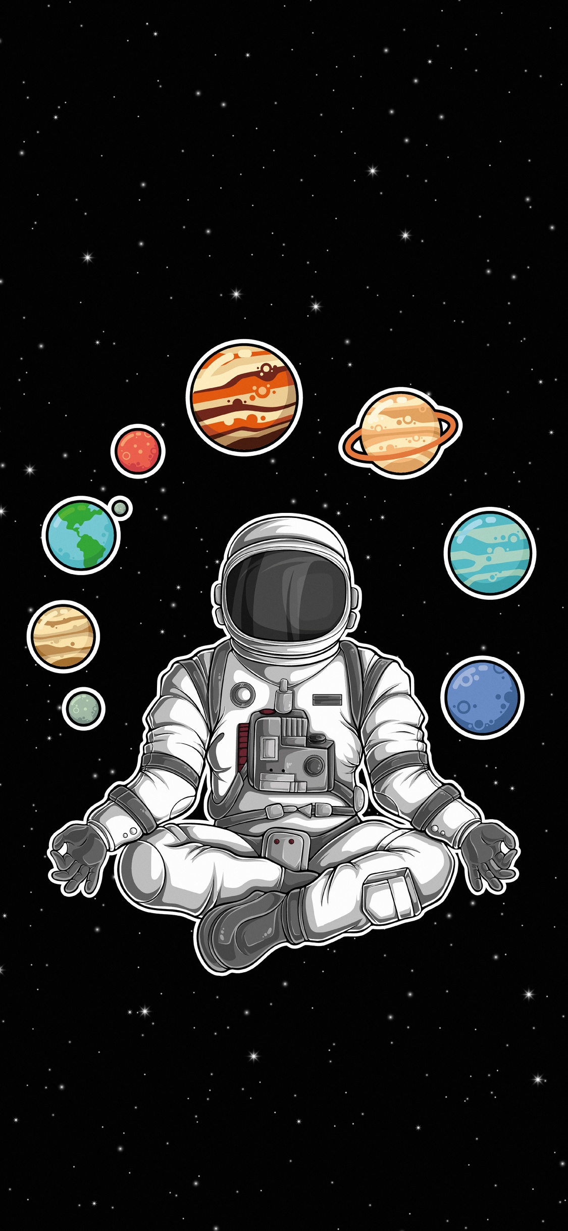 Planet, Raum, Astronaut, Ärmel, Geste. Wallpaper in 1125x2436 Resolution