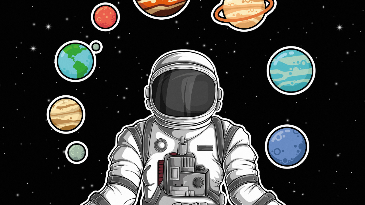 Planeta, Espacio, Astronauta, Manga, Gesto. Wallpaper in 1280x720 Resolution