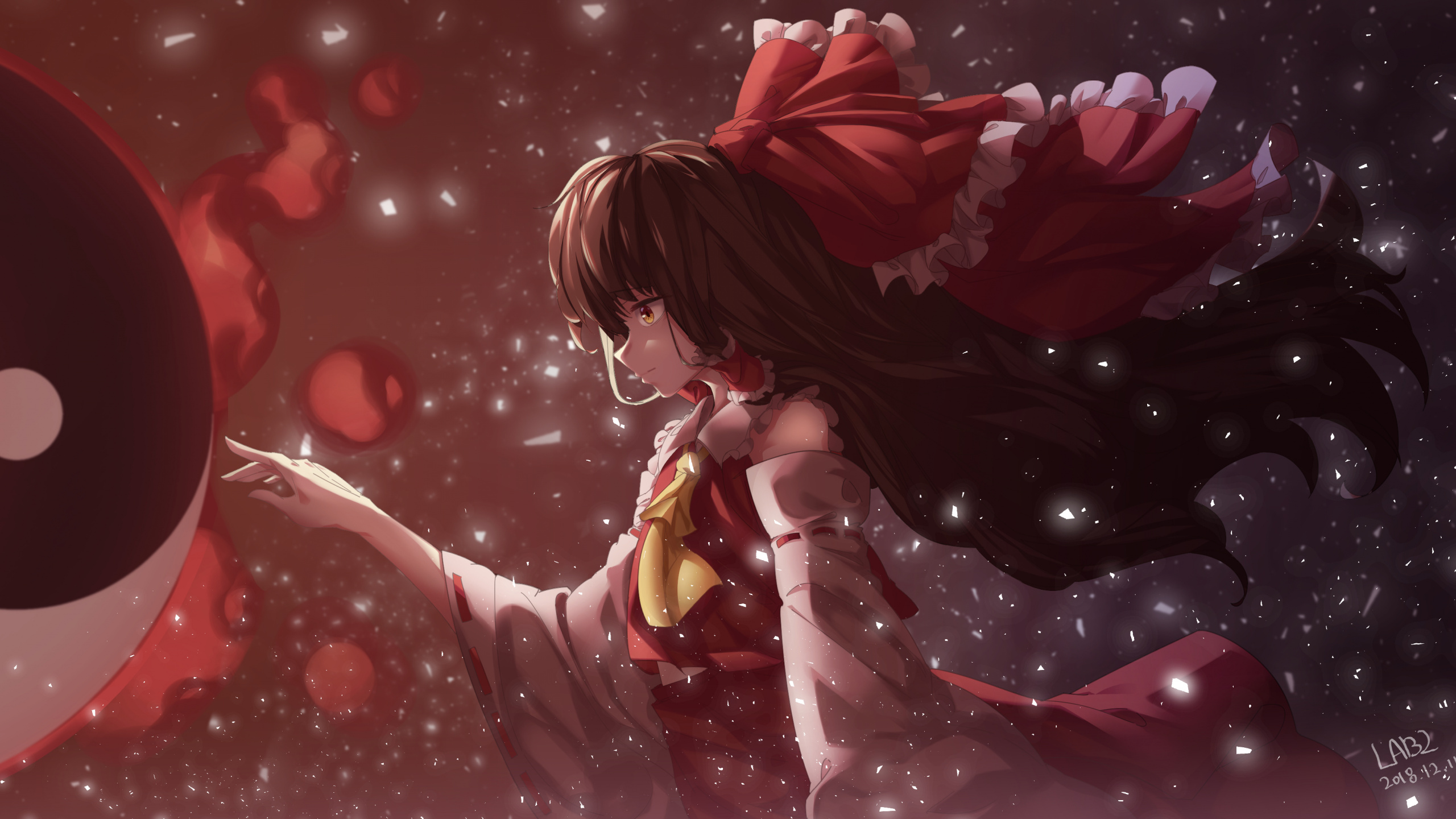 Braunhaariges Mädchen Anime-Charakter. Wallpaper in 2560x1440 Resolution