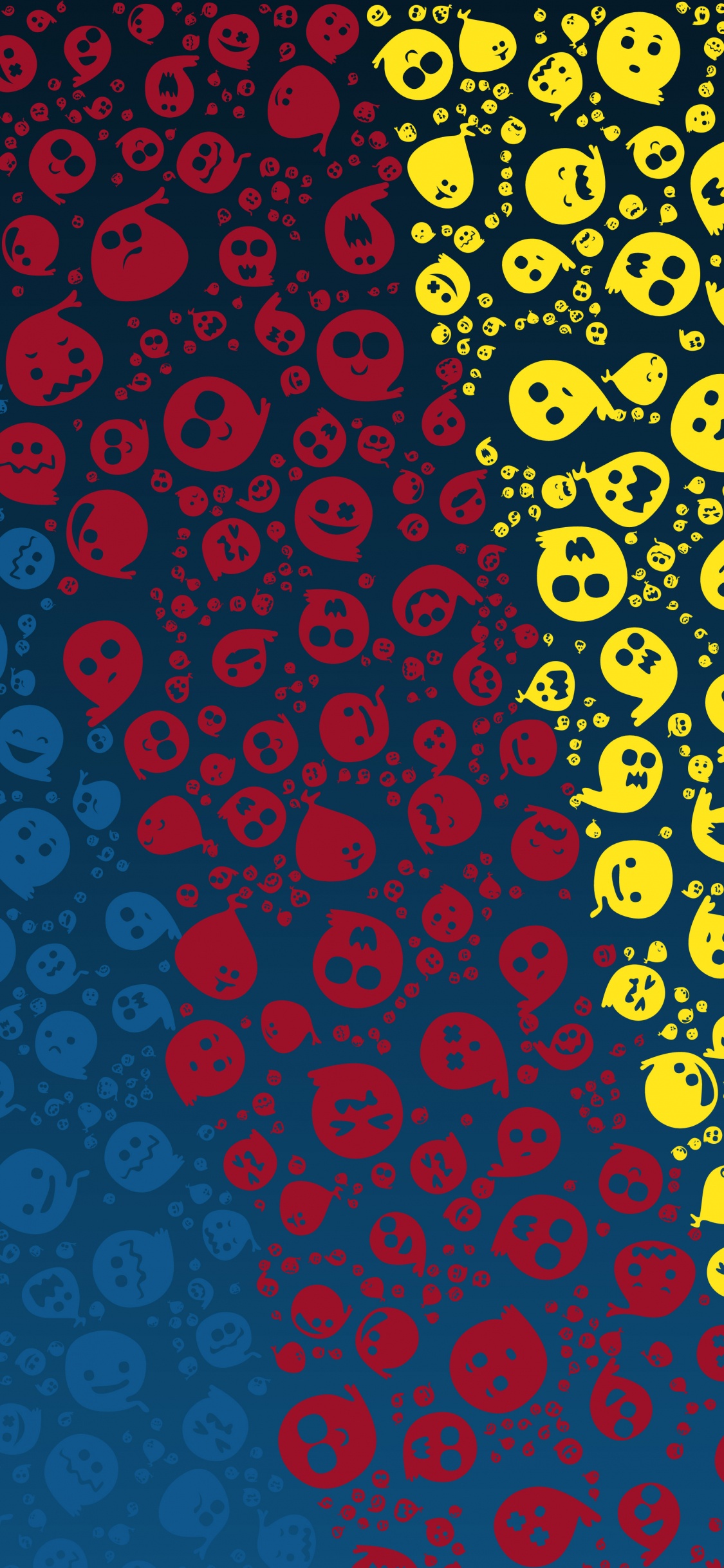 Blue Red and Yellow Polka Dot Textile. Wallpaper in 1125x2436 Resolution