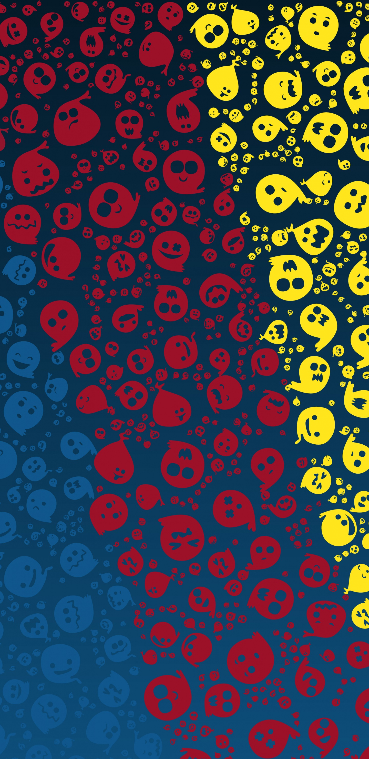 Blue Red and Yellow Polka Dot Textile. Wallpaper in 1440x2960 Resolution