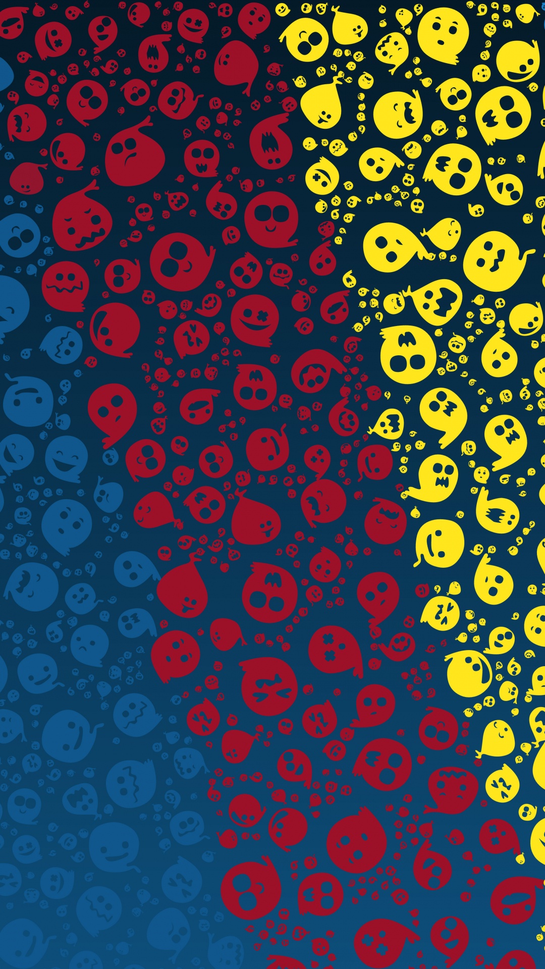 Textil de Lunares Azul Rojo y Amarillo. Wallpaper in 1080x1920 Resolution