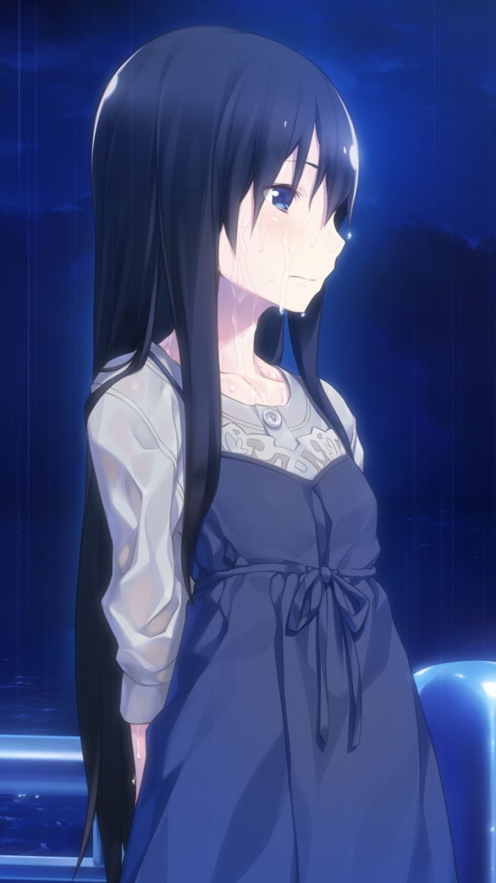 Black Haired Woman Anime Character. Wallpaper in 720x1280 Resolution