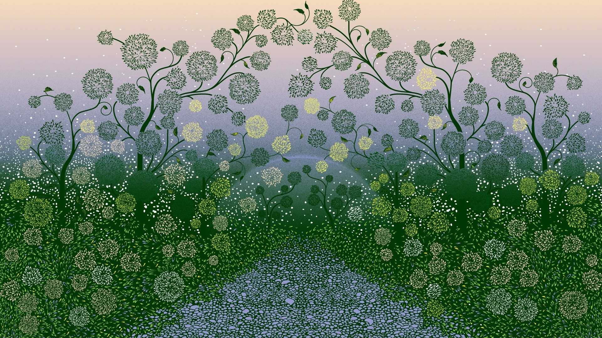 绿色的, 早上, 生态系统, 植被, 菌群 壁纸 1920x1080 允许