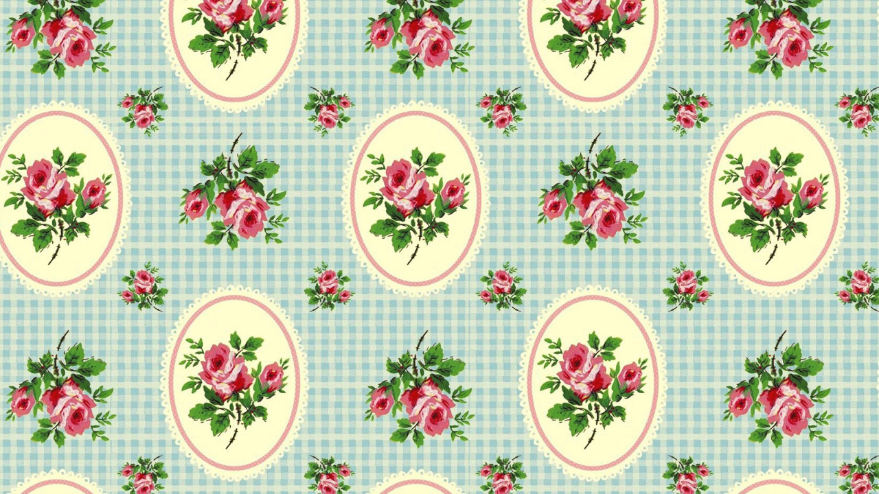 Grün-weißes Florales Textil. Wallpaper in 1280x720 Resolution