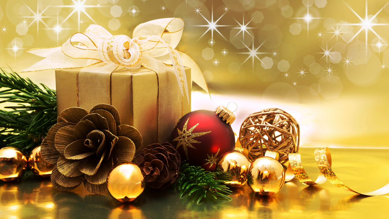 Weihnachten, Weihnachtsdekoration, Christmas Ornament, Stilleben, Partei. Wallpaper in 1280x720 Resolution