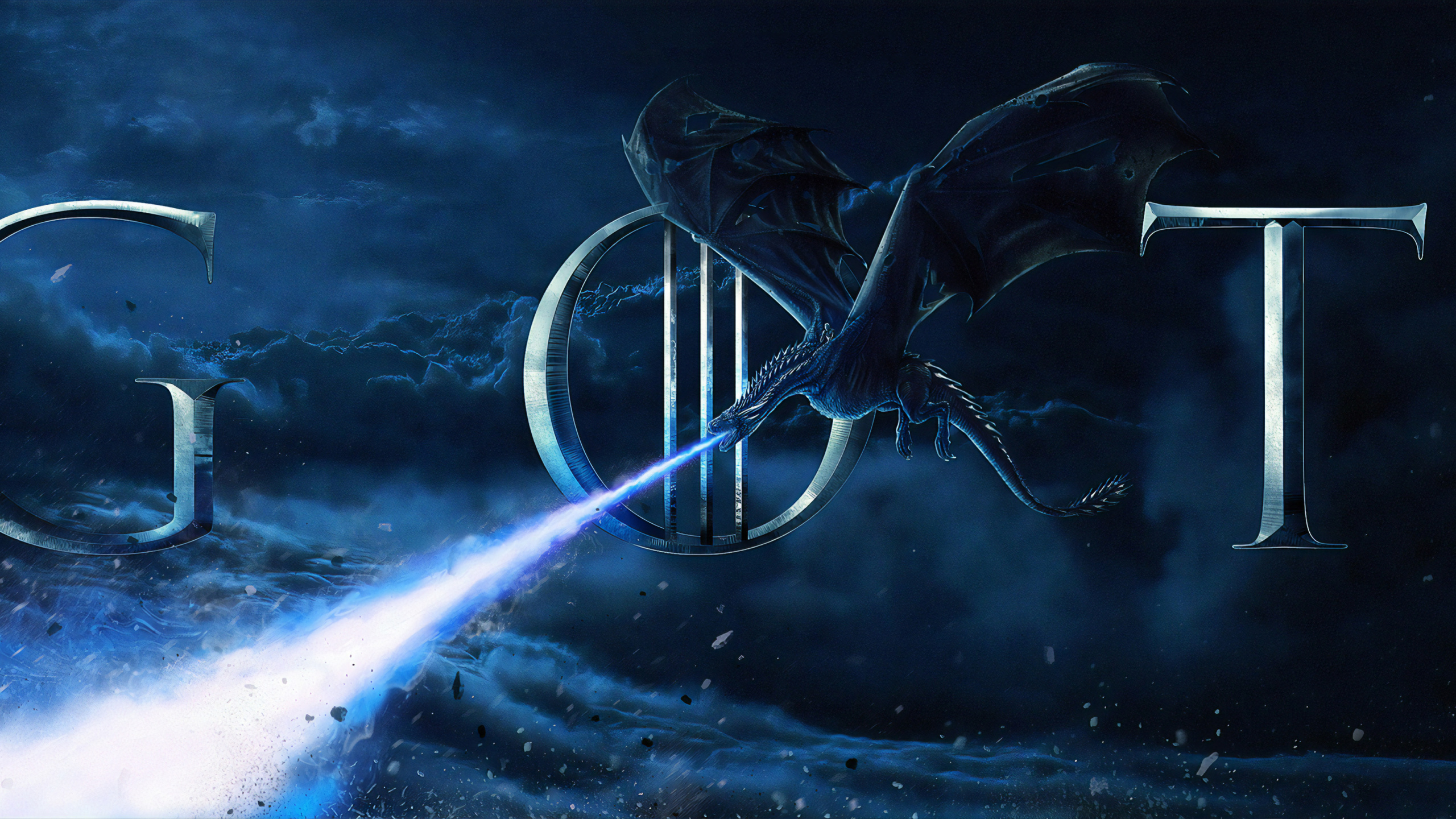 White and Blue Abstract Painting. Wallpaper in 2560x1440 Resolution